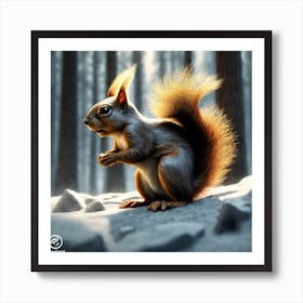 Squirrel In The Woods 17 Art Print