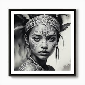 Portrait Of A Native American Woman Art Print