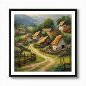 Village In The Mountains Poster