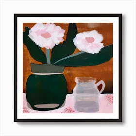 Still Life With Peony No 2 Art Print