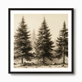 Three Pine Trees 1 Art Print