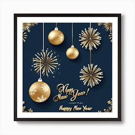 Happy New Year Background Art Print