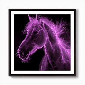 Horse In Luminous Pink Glow Art Print