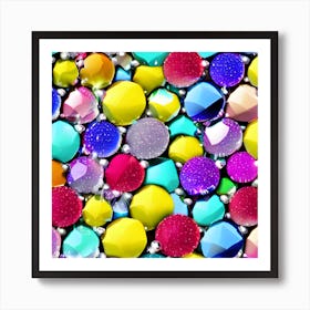 Colorful Gems Art Print