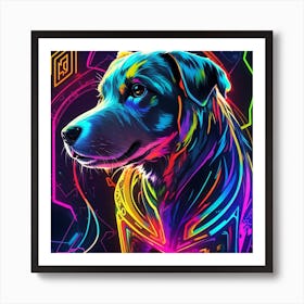 Neon Dog Art Print