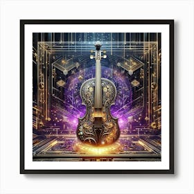 Violin In Space 1 Art Print