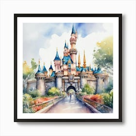 Disneyland Watercolor 2 Art Print