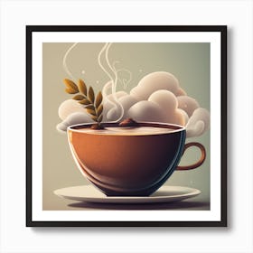 Coffee Cup With Steam Poster Poster