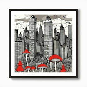 Shrooms in Central Park Art Print