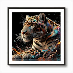 Tiger In Water Art Print