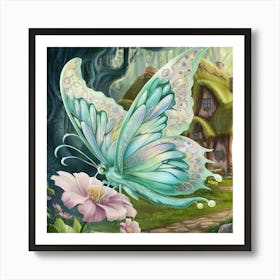 Fairy House With Butterfly Art Print