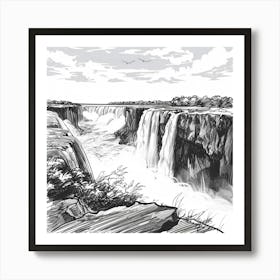 A Victoria Falls On The Zambia Zimbabwe Art Print