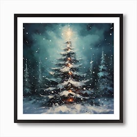 Retro Splashes of Christmas Art Print