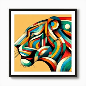 Abstract modernist Tiger 1 Art Print