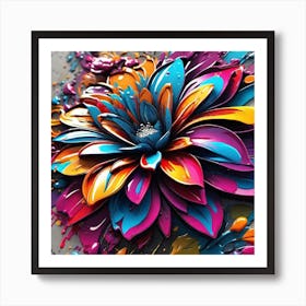 Colorful Flower Painting 1 Art Print