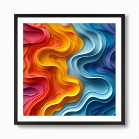 Abstract Colorful Wavy Background 2 Art Print