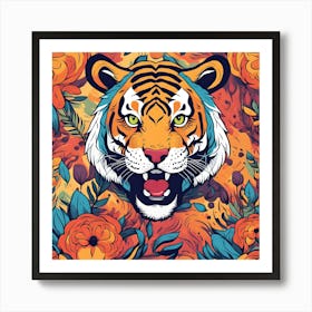 Roaring Tiger Art Print