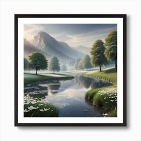 River In The Mountains 4 Art Print