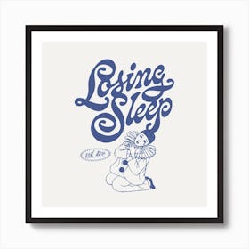 Losing Sleep Square Art Print
