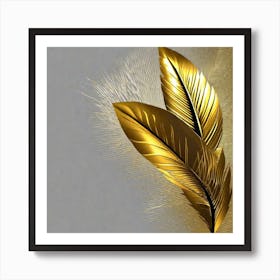 Gold Feathers 7 Art Print