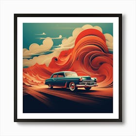 Car In The Desert Art Print