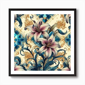 Mosaic Lily 3 Art Print