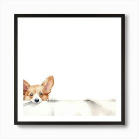 Watercolor Corgi Puppy Art Print