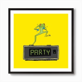 Party Frog Square Art Print