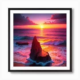 Sunset At The Beach 2 Art Print