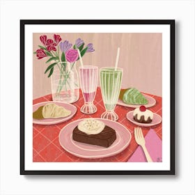 Sweet Snack Square Art Print