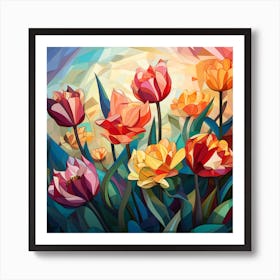 Abstract Tulips Art Print