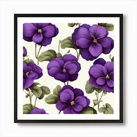 Aesthetic style, Violets flower 1 Art Print