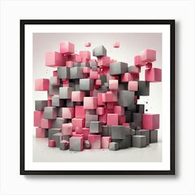 Abstract Cubes Poster