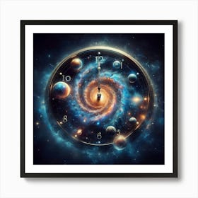 Galaxy Clock Art Print