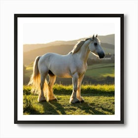 white horse Art Print