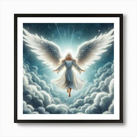 Angel In The Clouds Art Print