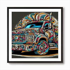 Truck Art Design With Vibrant Colors And Intricate Patterns (1) Art Print