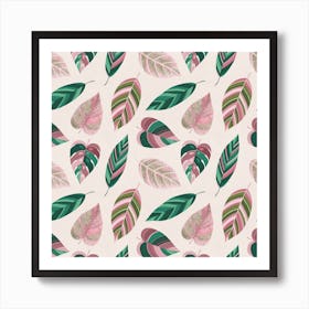 Rosé Tropical Foliage Art Print