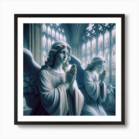 Gothic Angels Praying Art Print