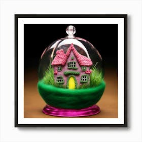 Fairy House In A Glass Dome 1 Art Print