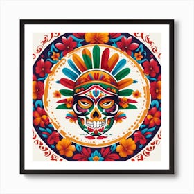 Day Of The Dead Skull 98 Art Print