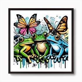 Frog Street Art 19 Art Print