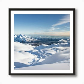 Skier On Snowy Mountain Art Print