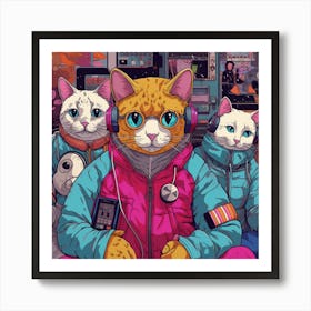 Cats In Space 1 Art Print