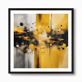 Abstract Minimalist Painting That Represents Duality, Mix Between Watercolor And Oil Paint, In Shade (20) Art Print