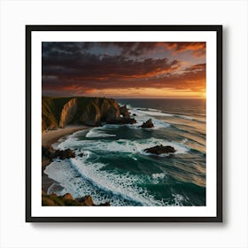 Sunset On The Coast 4 Art Print
