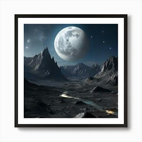 Full Moon In Space Art Print