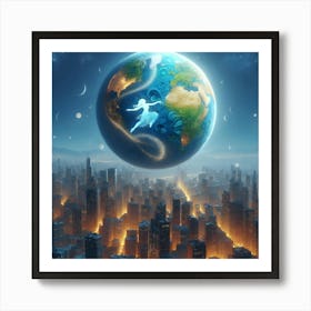 Earth In Space Art Print