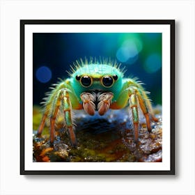 Firefly Anthropomorphic, Cute, Spider, Water Spider, Highly Detailed, Whimsical, Adorable, Fantasy, (2) Art Print