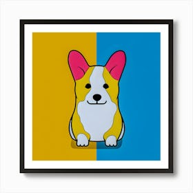 Colorful Corgi Pop Art - Bright and Bold Dog Art for Modern Home Decor Art Print